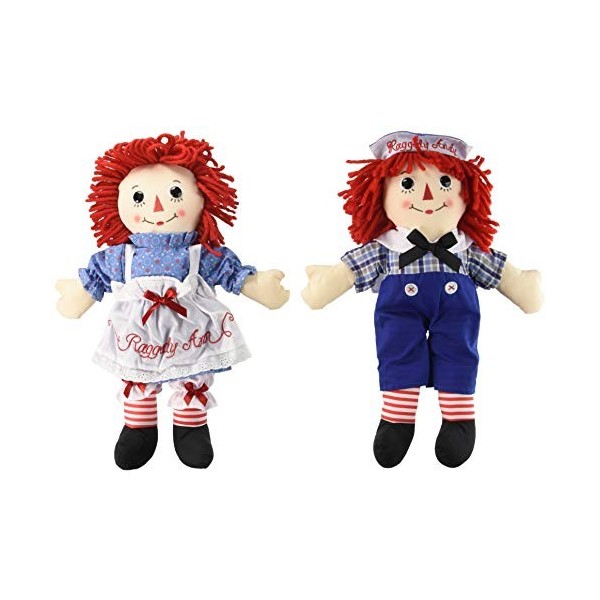 Bundle of 2 Aurora Dolls - Large 16 Classic Raggedy Ann and Raggedy Andy by Aurora World Inc.