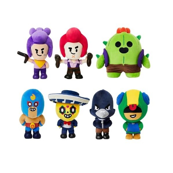 Peluches de la Série Brawl-Stars de 9,8, Poupées en Peluche Périphériques de Perso-nnage de Jeu de Tir Populaire, Figurine 