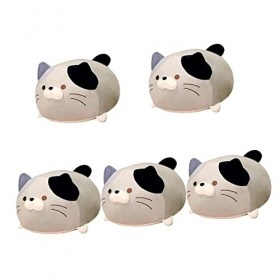 Toyvian 5 Pièces Oreiller Animal en Peluche Chaton Coussin en Peluche Animal Poupée Chat en Peluche Lit Poupée De Chat en Pel