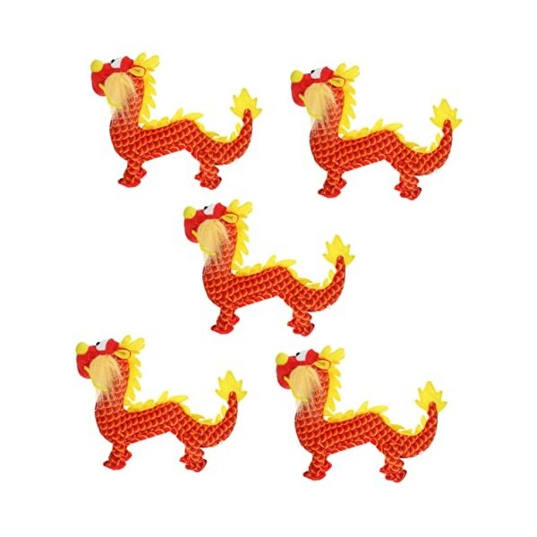 Toyvian 5 Pièces Jouet en Peluche Dragon Peluche Zodiaque Animal en Peluche Animaux Coussins Sculpture De Dragons Peluches De