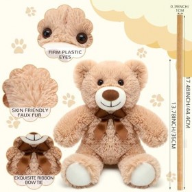 Syhood Lot de 5 oursons en peluche de 35 cm avec 10 bâtons en bois - Jouets en peluche douce pour enfants, garçons et filles 