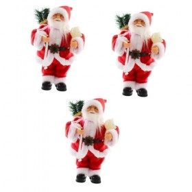 ifundom 3 Pièces Décorations Musicales du Père Noël Électrique Jouets en Peluche Décorations De Noël Jouet du Père Noël Jouet