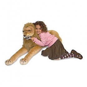 Melissa & Doug Leon géant en peluche, Animaux de peluche grands, Cadeau pour garçons et filles de tous les âges, Décor de cha