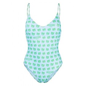 MOSCHINO Costume dours en peluche avec imprimé bleu ciel, bleu ciel, M