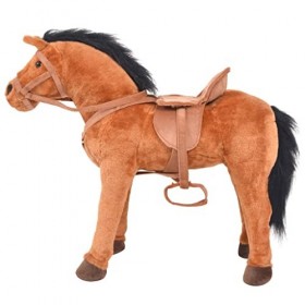 Toshilian Peluche Géante, Jouet danimaux en Peluche Jouet Enfant Jouet en Peluche Cheval Marron