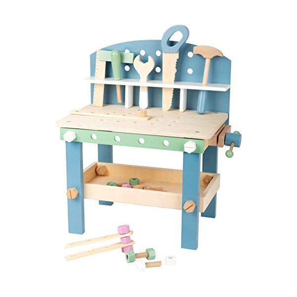 Small Foot 11376 Établi Scanline Compact, Établi pour Enfants en Bois Fsc, avec Outils et Accessoires