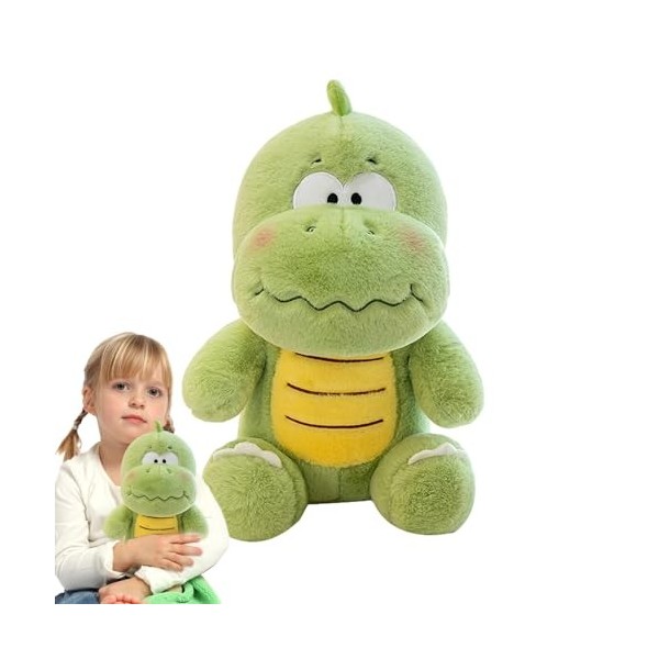 Mashin Peluche dinosaure en peluche | Petit dinosaure vert en peluche, animal en peluche mignon, doux et confortable pour déc