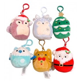 Squishmallows Lot de 6 mini porte-clés en peluche à clipser de 8,9 cm