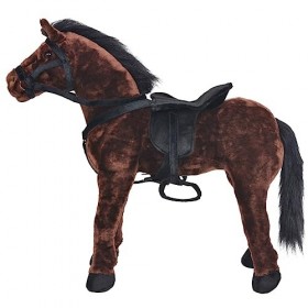 Toshilian Peluche Géante, Jouet danimaux en Peluche Jouet Enfant Jouet en Peluche Cheval Marron foncé XXL