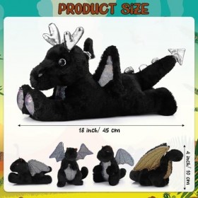 Syhood Lot de 5 jouets en peluche dragon de 45,7 cm pour garçons et filles - Grand dragon en peluche avec 4 bébés mignons à f