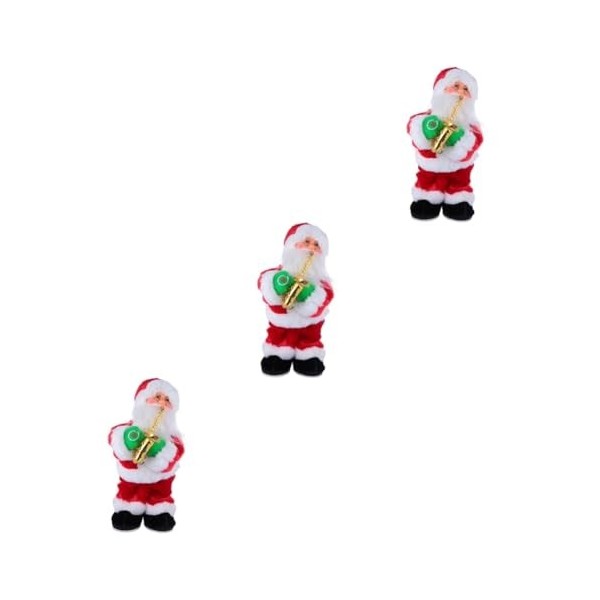 Toyvian 3 Pièces Père Noël Musical Jouet Chantant Et Dansant Jouet De Danse Animé Jouet Animé De Noël Poupée De Noël Père Noë