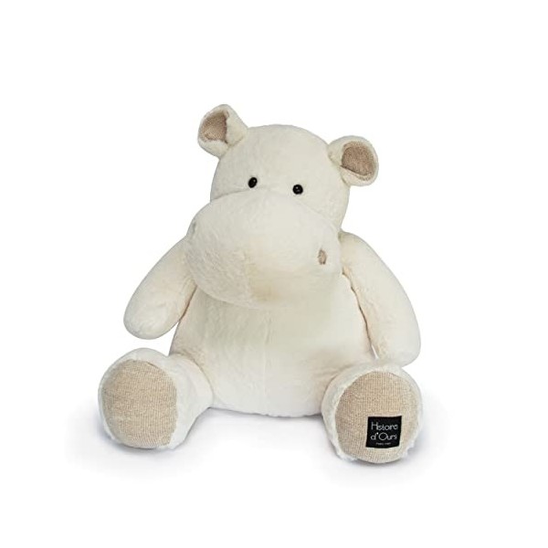 Histoire dOurs - Peluche Géante Hippopotame - HipChic - Ivoire - 85 Cm - Très Grande Peluche Douce et Mignonne pour les Cal