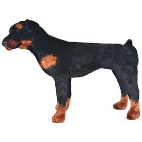 Toshilian Peluche Géante, Jouet danimaux en Peluche Jouet Enfant Jouet en Peluche Chien de Race Rottweiler Marron et Noir XX