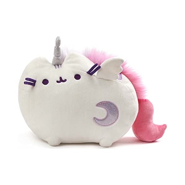 Gund - Peluche Super Pusheen Licorne, 4060608, Blanc/Multicolore, Taille 30