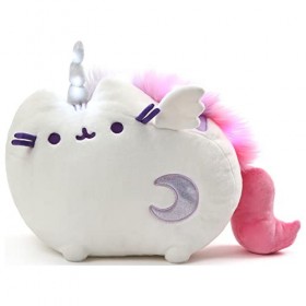 Gund - Peluche Super Pusheen Licorne, 4060608, Blanc/Multicolore, Taille 30