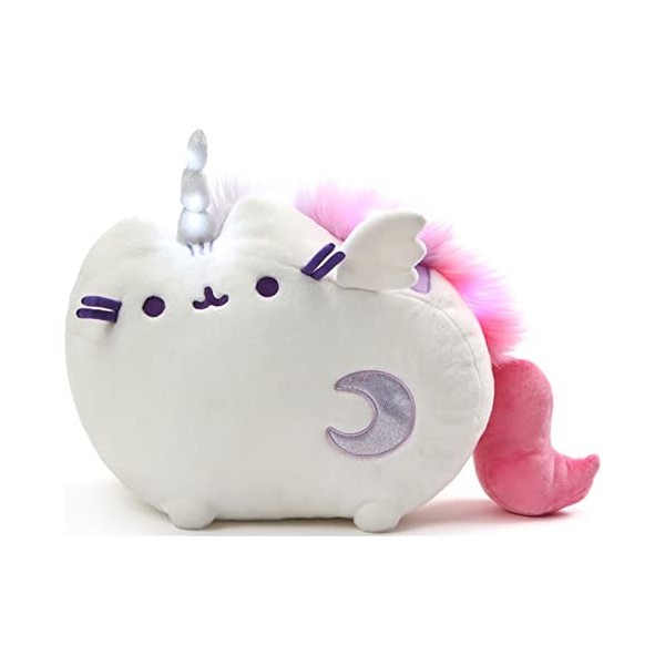 Gund - Peluche Super Pusheen Licorne, 4060608, Blanc/Multicolore, Taille 30