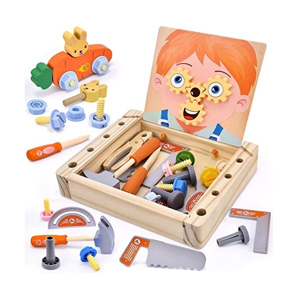 Banc d'outils pour enfants, boîte d'artisan, jeu libre pour garçons,  Montessori