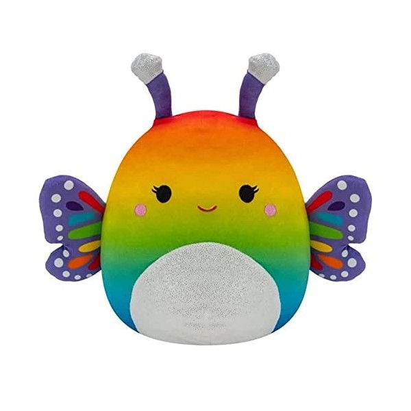 Squishmallow Kellytoy officiel Kellytoy Insectes & Creeping Things Peluche douce Squishy Toy Animaux Diana Rainbow Butterfly