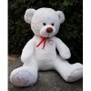 Nounours en peluche énorme, Jouet doux, Cadeaux enfant, Teddy Bear 190cm couleur: blanc-rouge 