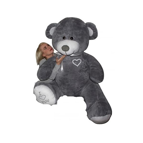 Nounours en peluche énorme, Jouet doux, Cadeaux enfant, Teddy Bear 190cm couleur: gris 