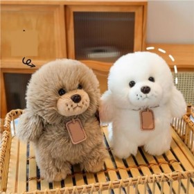 MEDUZA Peluches Jouet en Peluche Chien avec Laisse, Cadeau Animal for Enfants Et Filles, Poupée Mignonne en Peluche, Oreiller