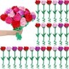 Syhood Lot de 32 roses en peluche avec tiges pliables - 32 cm - Jouet en peluche douce - Cadeau pour la Saint-Valentin, un ma