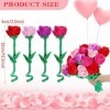 Syhood Lot de 32 roses en peluche avec tiges pliables - 32 cm - Jouet en peluche douce - Cadeau pour la Saint-Valentin, un ma