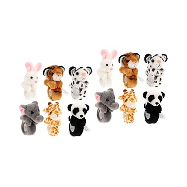 TOYANDONA 24 Pièces Bracelet Bang En Peluche Bracelet Claque Huggers Bracelet Animaux En Peluche Bracelet Claque Éléphant Bra