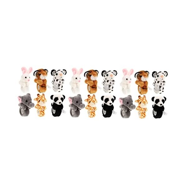 TOYANDONA 24 Pièces Bracelet Bang En Peluche Bracelet Claque Huggers Bracelet Animaux En Peluche Bracelet Claque Éléphant Bra