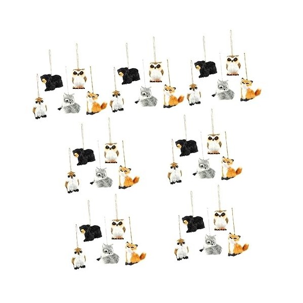 VILLCASE 30 Pièces Animaux Simulés en Peluche Pendentif Suspendu Animal en Peluche Poupée danimaux De Noël Boule De Sapin De