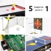 COLORBABY CB Games, Table multijeux 5 en 1, Football, Football, Ping-Pong, Hockey, Tir à larc, 92 x 41 x 61 cm, Baby-Foot po