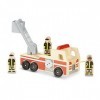 Melissa & Doug 19391 Wooden Fire Truck With 3 Firefighter Play Figures, 13.335 cm*25.4 cm*10.795 cm