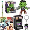 Blast Bro Gamer Hulk & Thor Pop! Bundled with Captain Marvel Figure + Domez / Skeleton Exclusive + Black Widow Plush 5 Items