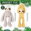 Lot de 8 paresseux en peluche à suspendre de 45,7 cm avec crochet et boucle pour garçons et filles gris, marron foncé, marro