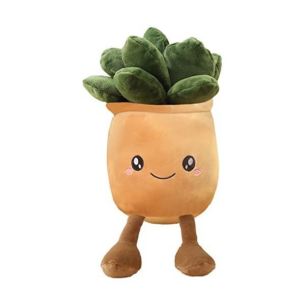 SQEQE Peluche succulente remplie de plante - Coussin en peluche douce - Cadeau pour enfants, garçons et filles Smile 2, 34 c