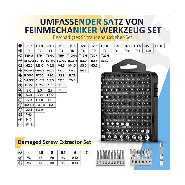Ueznirn Jeu de tournevis mécanique de précision