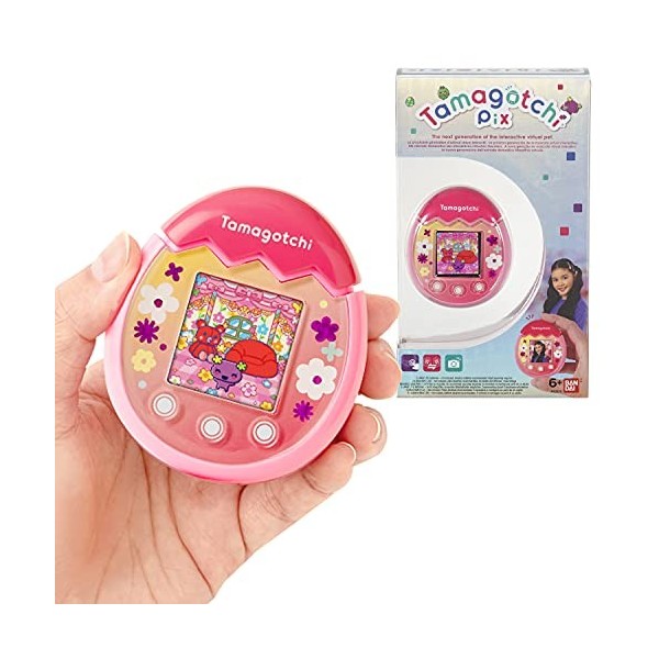 Bandai - Tamagotchi - Tamagotchi PIX - Sky violet - animal électronique virtuel avec écran couleur, boutons tactiles jeux et 