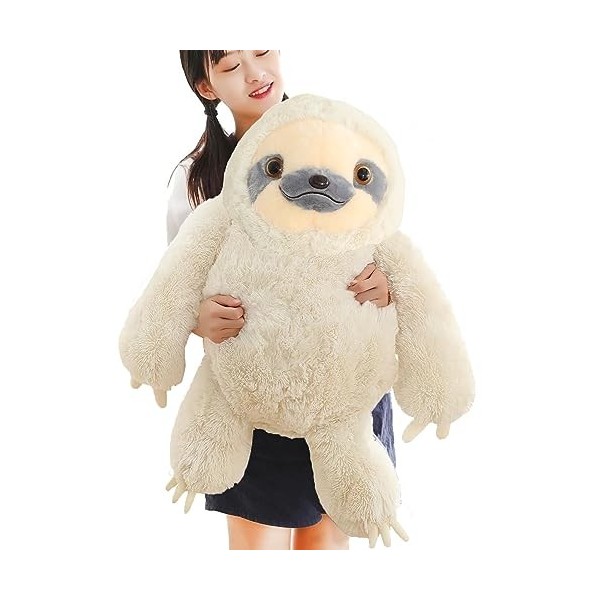 Winsterch Peluche - Paresseux Animaux en Peluche Enfants Jouet en Peluche Beige, 70cm 