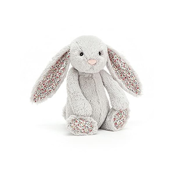 Jellycat Lapin gris Blossom Silver Bunny Medium - Hauteur 31 cm