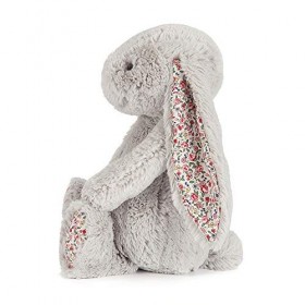 Jellycat Lapin gris Blossom Silver Bunny Medium - Hauteur 31 cm