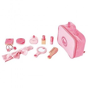 Jouet Hape - Coffret de Beauté pour Petite Fille - Malette Maquillage, Ongles et Accessoires Cheveux Fille en Bois - 11 Jouet