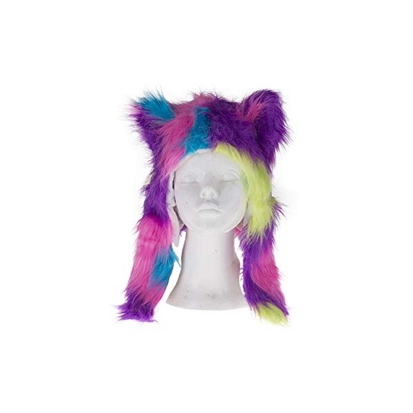 COOLMP Lot de 6 - Bonnet Peluche avec Oreilles Multicolore