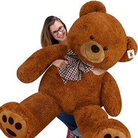 DEUBA Ours en Peluche Nounours XXXL Brun Doudou Peluche Ours en Peluche Teddy Modèle 175 cm