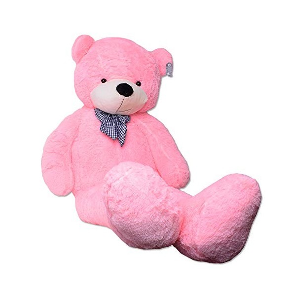 TE-Trend Ours en peluche géant, taille XXL, avec nœud, 200 cm, rose