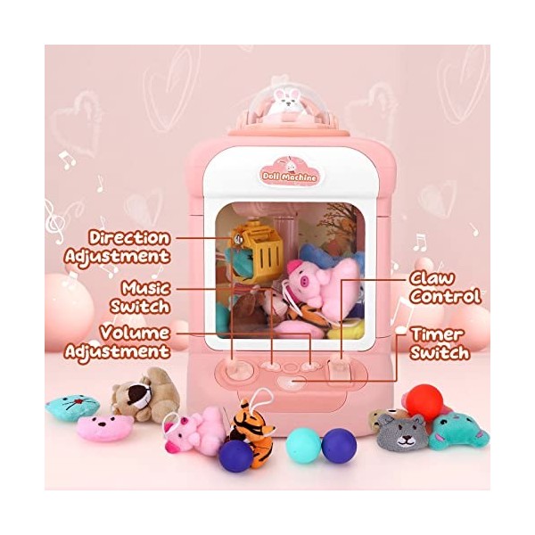 Machine à griffes de lapin pour enfants avec jouets en peluche, gashapons, jouets en plastique, distributeur de jouets, mini 