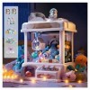 HAZARA Machine à Pinces pour Enfants ， Machine à Sucreries avec Musique et Lumières,2 Poupées Panda,25 Peluches,20 Gashapons 