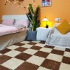 Tapis De Jeu Puzzle pour Sol, 1 Cm Dépaisseur, Carreaux De Tapis De Sol en Peluche, Tapis en Mousse Imbriqués, Carrés De Tap