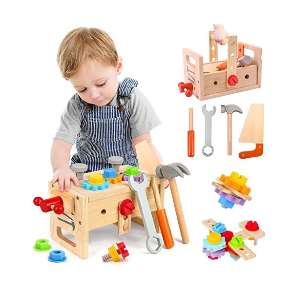 Boîte à outils en bois pour enfant - Montessori