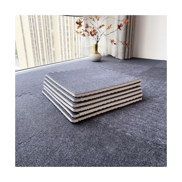 Carreaux De Moquette Emboîtables en Peluche Courte, 30 Pièces, Tapis De Puzzle en Mousse, Tapis, Chambre à Coucher, Salle De 