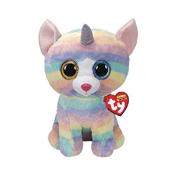 Ty - Beanie Boos - Peluche Heather le Chat Licorne, TY99985, Multicolore, 70 cm